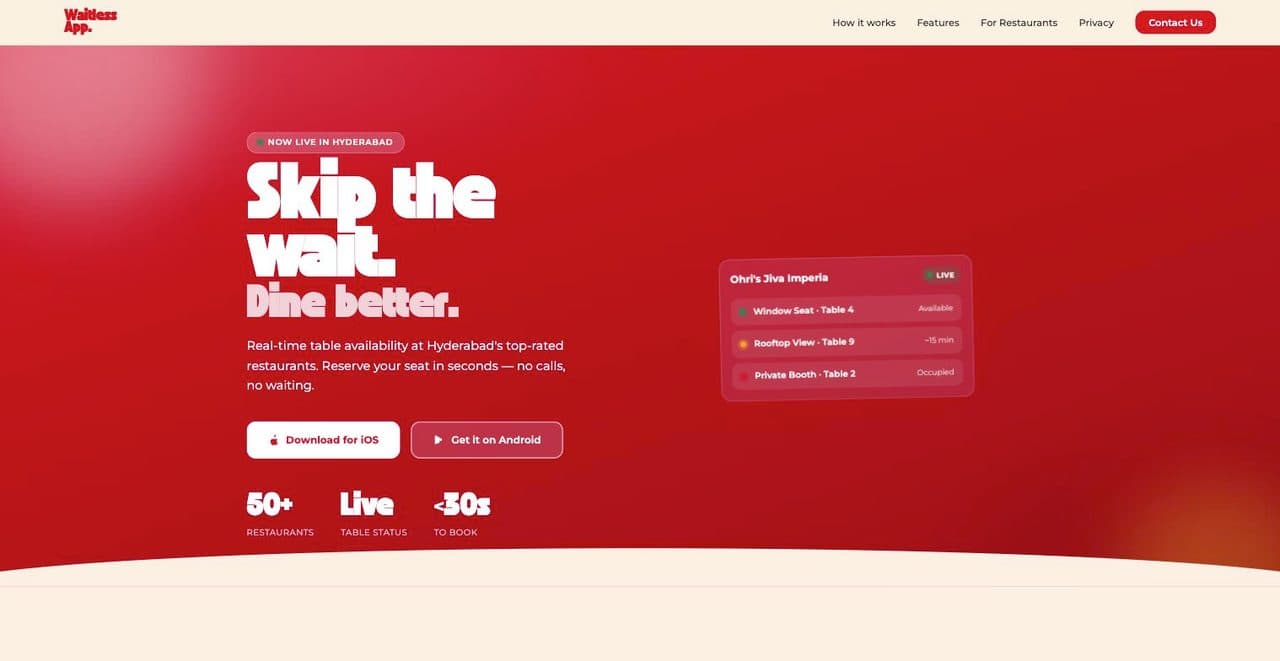Waitless — product screenshot